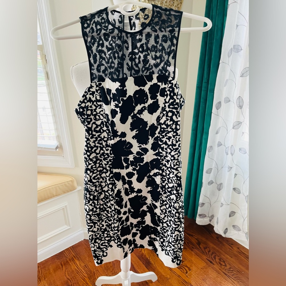 French Connection UK Black and White Animal Patterned Dress